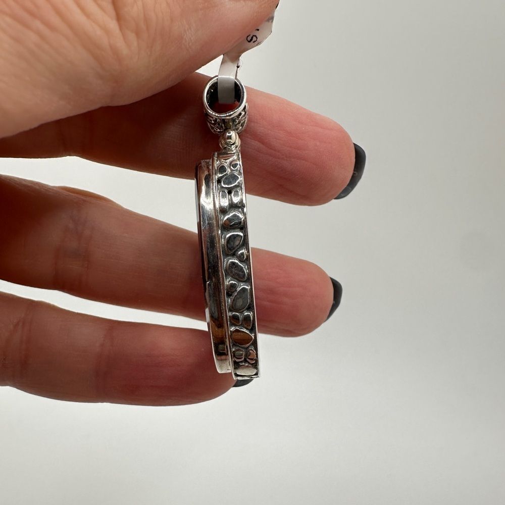 NWT faceted 29x18mm‎ Smoky Quartz pendant in solid Bali sterling silver! - Picture 12 of 14